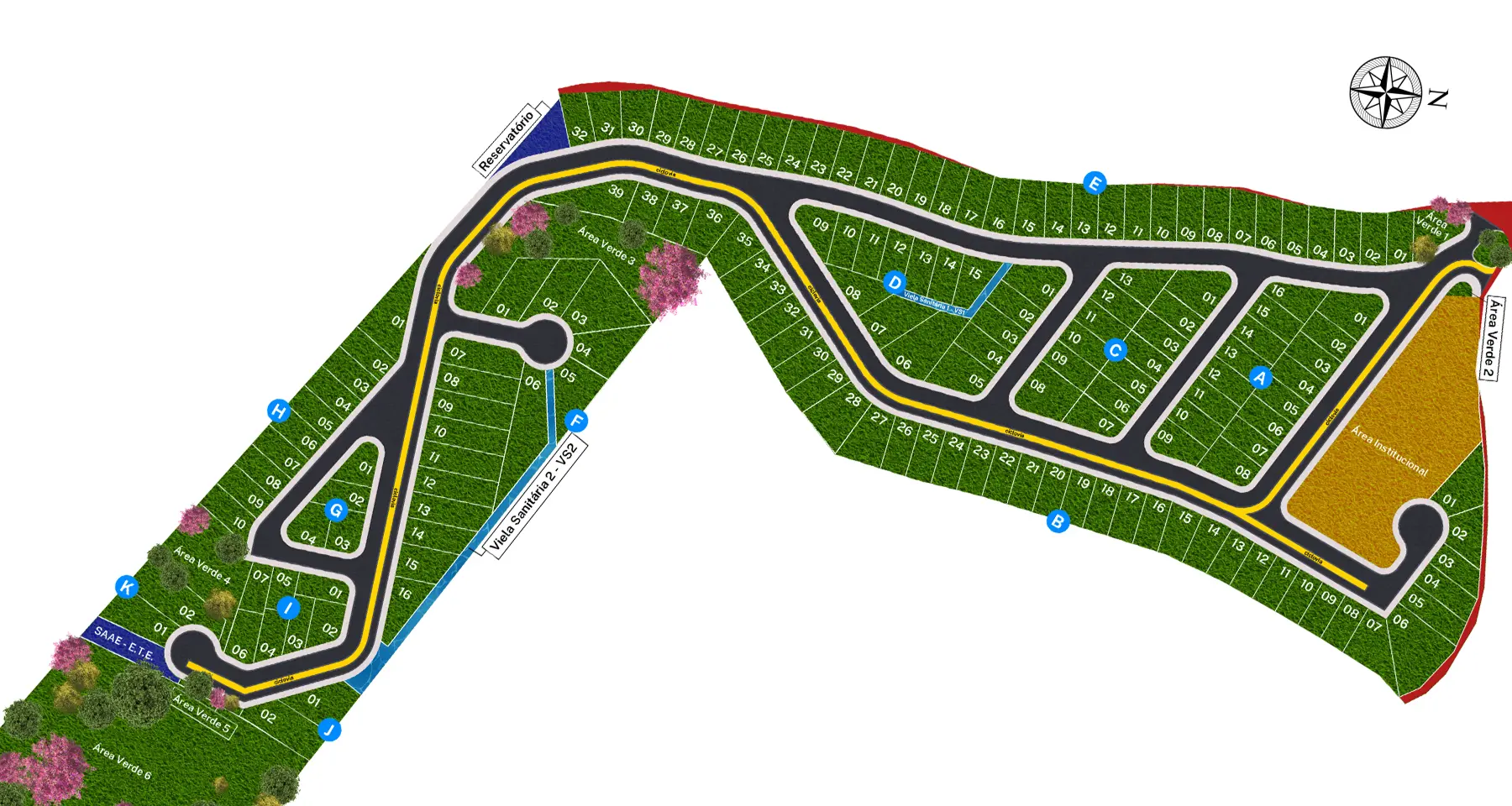 Planta oficial do loteamento Ecoville Cambuí